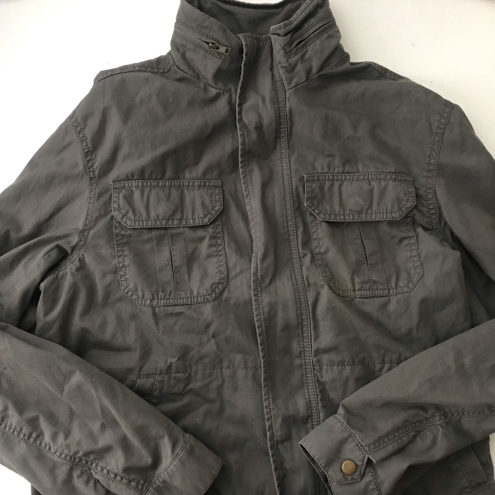 Men's Gray Field Jacket - Casual Lightweight Coat